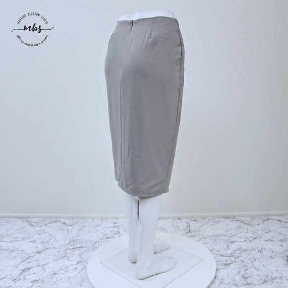 NWT Glamorous Split Wrap Midi Skirt Gray Women S - Picture 4 of 9